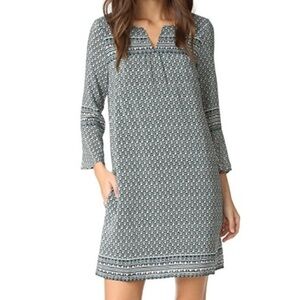 NEW Madewell Bell Sleeve Silk Dress Sz Large Green